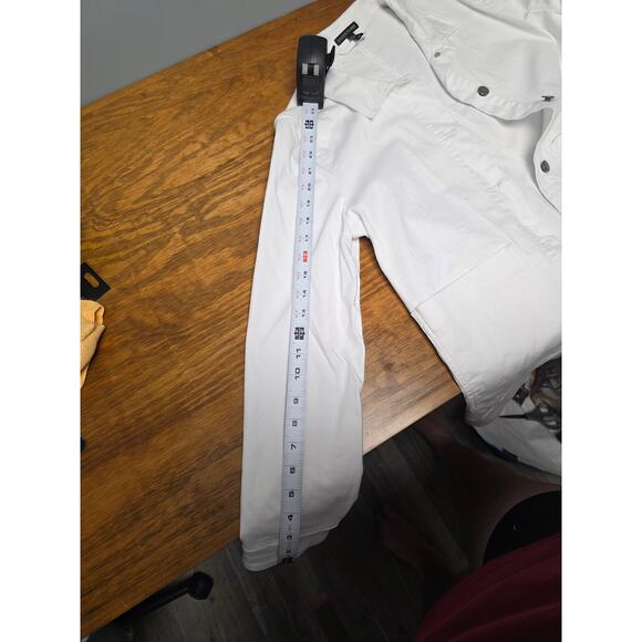 Eileen Fisher White Womens Jacket S Button up Jean Style Minimalist Fall Layer - Picture 9 of 9